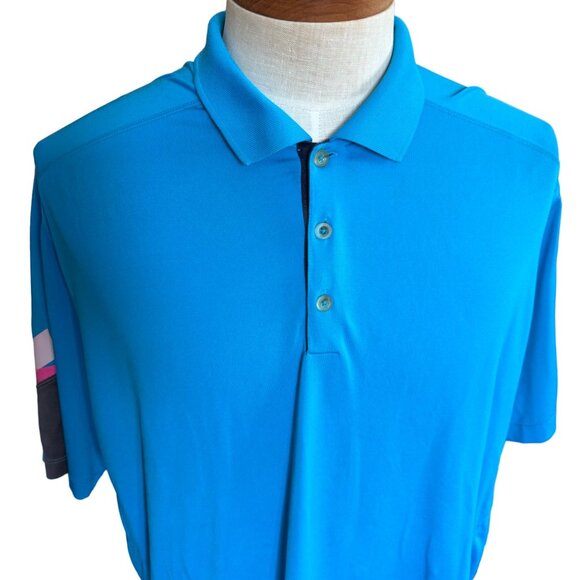 Nike Golf Tour Performance Dri Fit Polo Shirt Men XL Blue Colorblock S/S Logo Sw - Picture 10 of 14